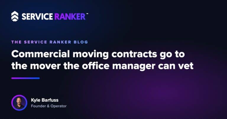 Commercial moving contracts go to the mover the office manager can vet