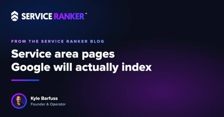 SEO for plumbers starts with the service area pages Google will actually index